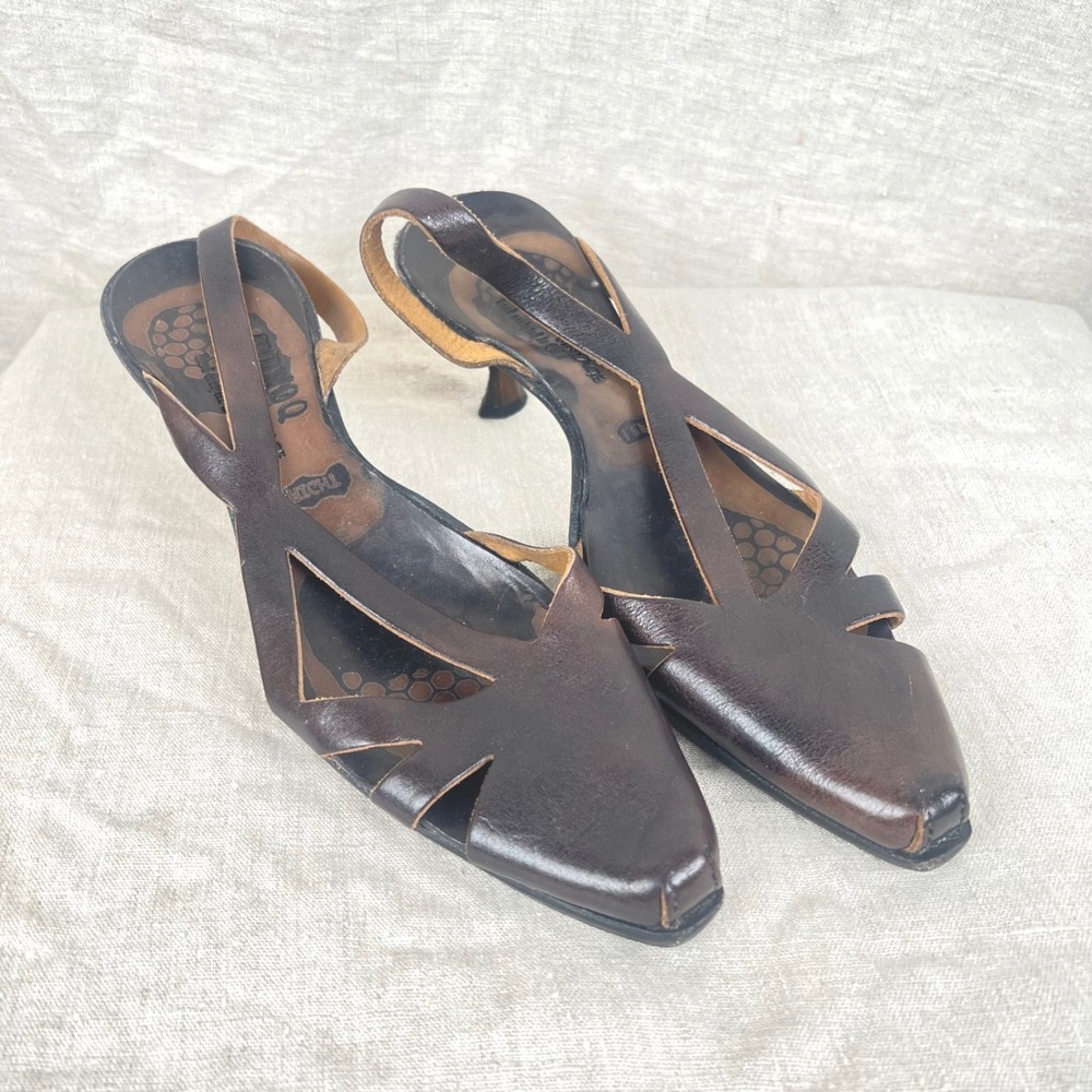 CYDWOQ  39 9 usa Slingback Kitten Heels Sandals Minimalist Luxury Handmade‎ Shoe
